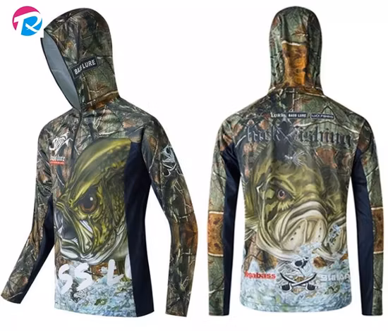Atacado personalizado roupa de pesca sublimação proteção uv upf 50 manga longa hoodies proteção solar roupas camisa de pesca