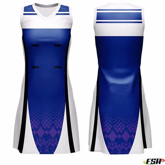 Novo design personalizado impressão por sublimação vestido de netball respirável